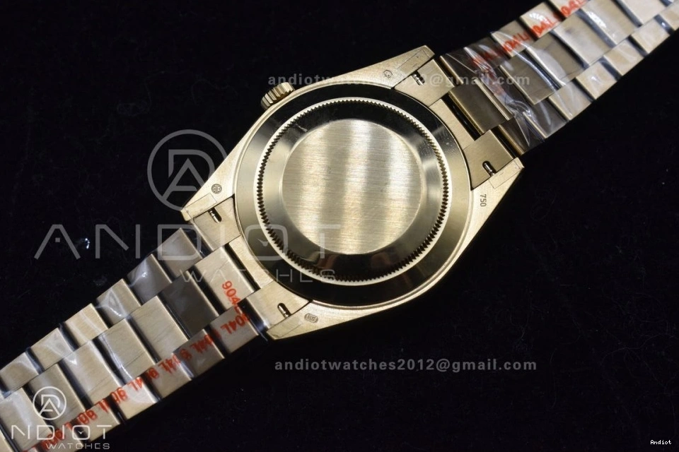 Dial 40 Markers President 701 Crystal GMF A2836 DayDate On 904L RG Black Bracelet Lightweight Steel Tungsten Weighted V with 0725